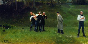  1897 Painting - the duel 1897 Ilya Repin